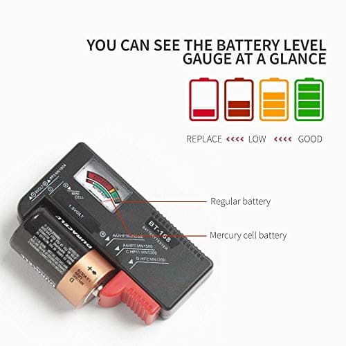 Nartel® Analogue Battery Tester Multi Size Battery Checker for AA AAA C D 9V 1.5V Button Cell Batteries (Requires No Battery for Operation) — view 2