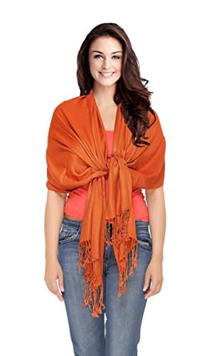 World of Shawls Women's Scarf Viscose Pashmina Scarves/Shawl Wrap (Burnt Orange)