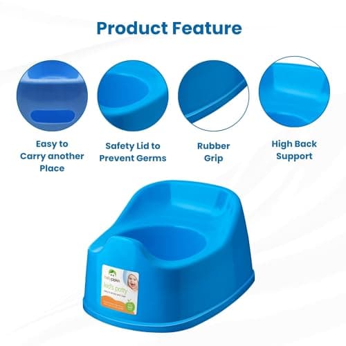 HOMESHOPA Children Training Potty, 2 Pack Blue Kids Toddler Toilet Training Seat, Plastic Travel Potty Chair, Portable Lightweight, Promotes Potty Independence, Easy to Clean & Carry — view 3