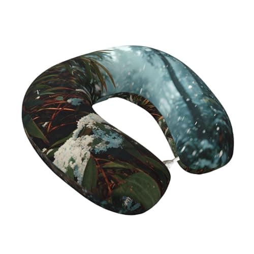 BOAXXL Winter Bamboo Forest Soft Travel Pillow with comfortable neck Support for Airplane Trips Movies Naps and Office Work — view 2