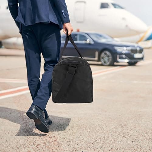 20 Inch, 40 Liter Duffel Bag for Men, Women, Teens – Travel Weekender Overnight Carry-on Shoulder Duffel Tote Bag (Black) — view 6
