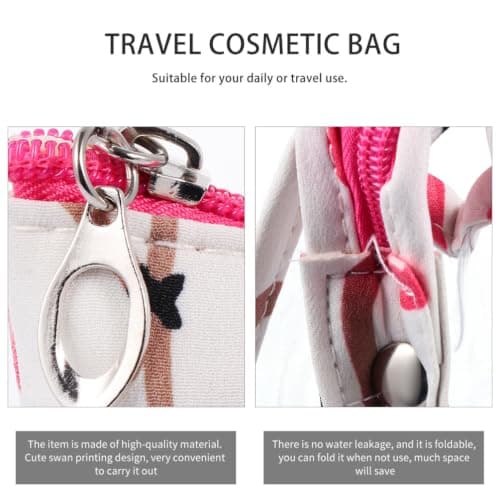 Travel Cosmetic Storage Bag Large Capacity Portable White PU — view 5