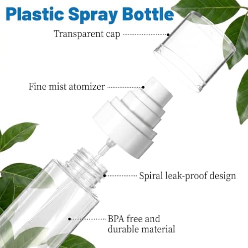 Yuanan 2-Pack Small Spray Bottles 50ml, Fine Mist Refillable Travel Bottles, Empty Mini Atomiser for Toiletries & Skincare — view 3