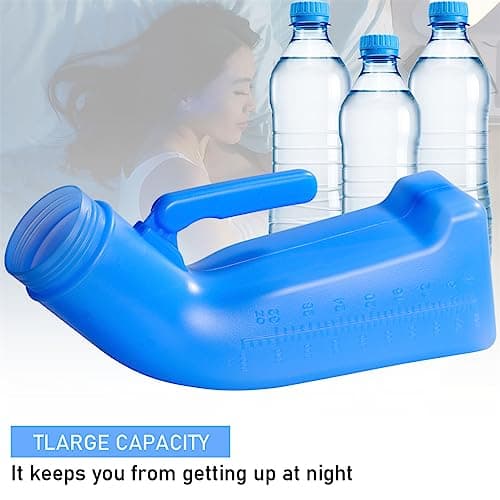Urinal Bottle Portable Urinal Toilet Male Plastic Pee Bottle 1L Urine Bottles with Screw Lid Wee Potty for Travel Tent Camping Emergency — view 2