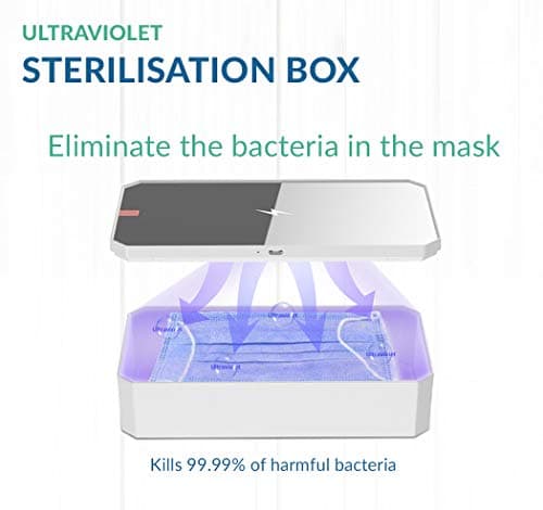 UV Steriliser Box Portable UV Sanitiser Wireless Charger Phone Cleaner Anti-Bacterial Disinfection Box for Masks, Keys Watch and Daily Accessories — view 4