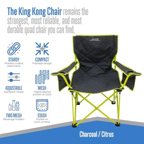 Alps Mountaineering King Kong Chair, Charcoal/Citrus - New — view 4