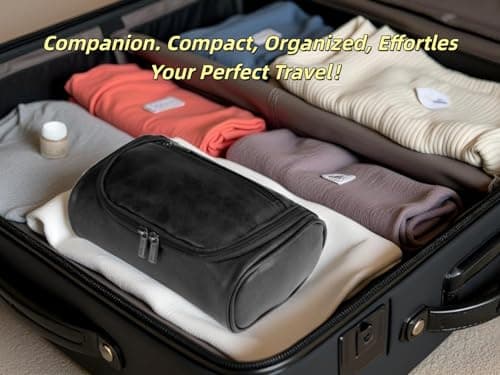 Personalized Small Toiletry Bag for Men,Minimalist Travel Toiletry Organizer Dopp Kit Water-Resistant Shaving Bag for Toiletries Accessories,Door Room Essentials,Ideal Chrismas Gifts for Men — view 5