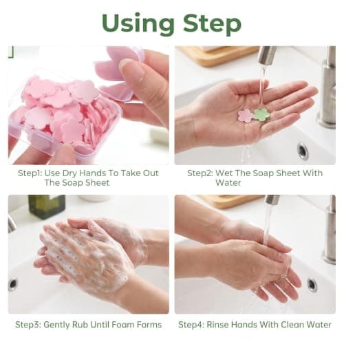 ElevateTech Portable Hand Washing Soap Sheets, 300 Pcs Mini Soap Sheets — view 6