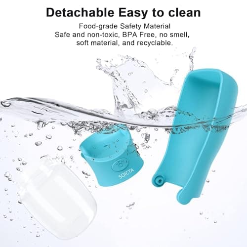 SOICTA Portable Dog Water Bottle for Walking 19 OZ or 12 OZ Portable Pet Water Bottles for Puppy Small Medium Large Dogs Water Dispenser Bowl Dog Accessories(12OZ Blue) — view 4