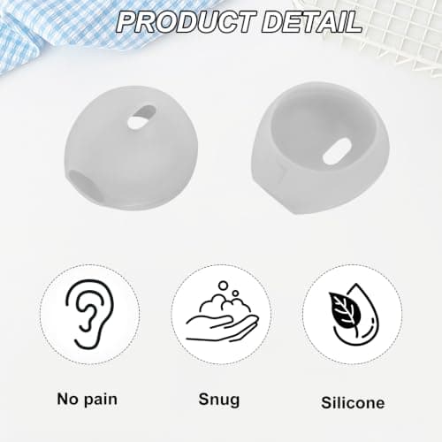 8Pcs Silicone Earbud Tips Anti-Slip Soft Replacement Covers, Sport Earbud Rubber Tips for Wired Earphones, Compatible with iPhone 7/6s/6 Plus/5s/5c/SE, Clear Protective Accessories EarPods Earpads — view 3
