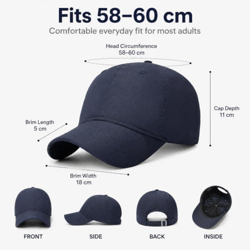 WHJYCC Waterproof Running Hat, Navy Blue Baseball Cap, UPF 50+ — view 3