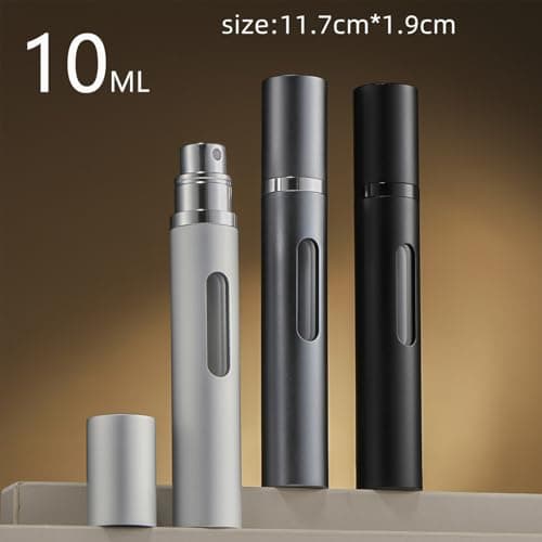 infrestyle 3 PCS Refillable Travel Perfume Atomizer, 10ml Leak-Proof Portable Spray Bottle for Women & Men, Black & Grey, Purple — view 3