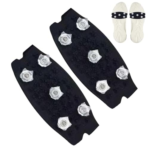 5-Tooth Shoe Spikes For Snow And Ice, 2 Pieces Non-slip Ice Grippers For Shoes, Portable Travel Crampons For Winter Hiking Fishing Rock Climbing Backpacking Camping
