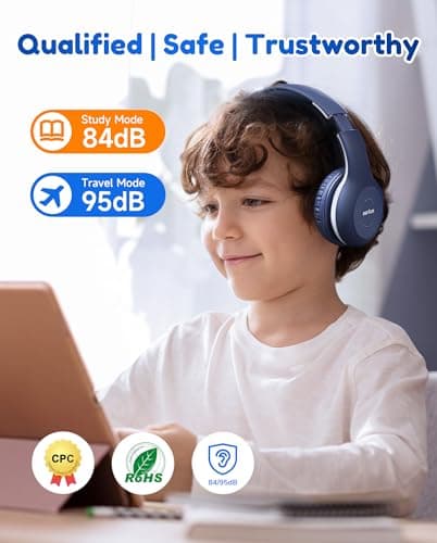 EarFun K2 Kids Headphones Wireless with Mic 45H Playtime, Volume Limit — view 4