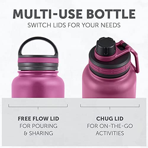 Polar Gear 1L Insulated Water Bottle - 2 Lids - Leakproof Stainless Steel — view 3