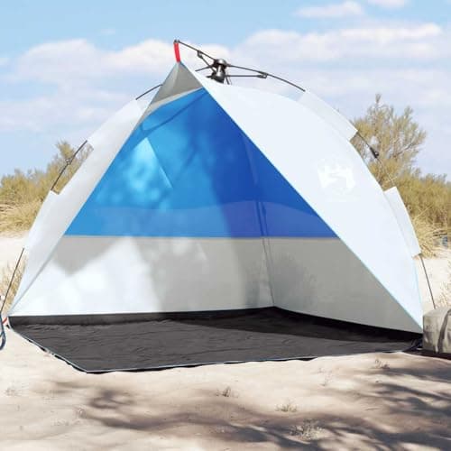 vidaXL Beach Tent Azure Blue Quick Release Waterproof — view 2