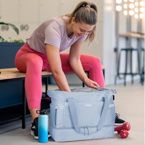 ETRONIK Gym Bag Womens, Sports Travel Duffel Bag with USB Charging Port — view 6