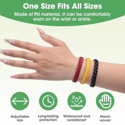 Mosquito Repellent Bracelet 24 Pack, Adjustable Leather 350 Hour Protection Insect Repellent Bracelet for All Ages, Camping Essentials — view 3