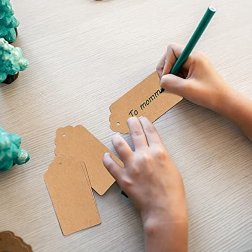 G2PLUS Kraft Gift Tags: Large Plain Labels with String, 5x10cm Brown,100PCS — view 5