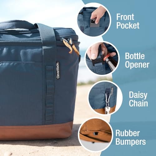 CleverMade Pacifica Collapsible Cooler, Medium Insulated Bag, Cool Gray — view 3
