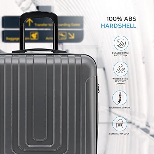 Flight Knight Premium Hard Shell Lightweight Cabin Suitcase - 8 Spinner Wheels - Built-in TSA Lock & USB Port - Luggage Approved for Airlines Including easyJet Large Cabin - 56x45x25cm — view 4