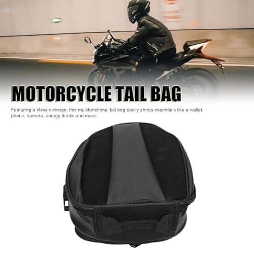 Oreilet Motorcycle Tail Bag, Expandable Motorbike Rear Seat Luggage Bag, Travel Rack Storage Top Box Helmet Handbag Rear Seat Trunk Gear for Street Bikes Off Road Bikes — view 5