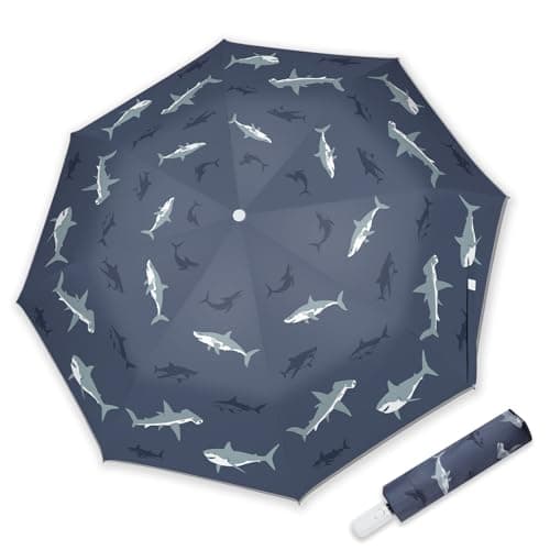 omedecal Automatic Folding Umbrella for Kids Girls & Boys, Shark