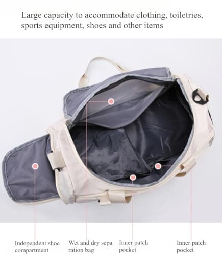 Linghe Sports Gym Bag with Shoe Compartment and Wet Bag Waterproof Green — view 4
