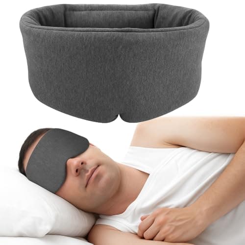 APOMOONS Grey Blindfold, Comfortable & Breathable Modal Cotton Blackout Sleep Mask Adjustable Blinder Blindfold Airplane, Eye Mask for Nighttime Travel or Naps - Unisex Design for Adults & Kids