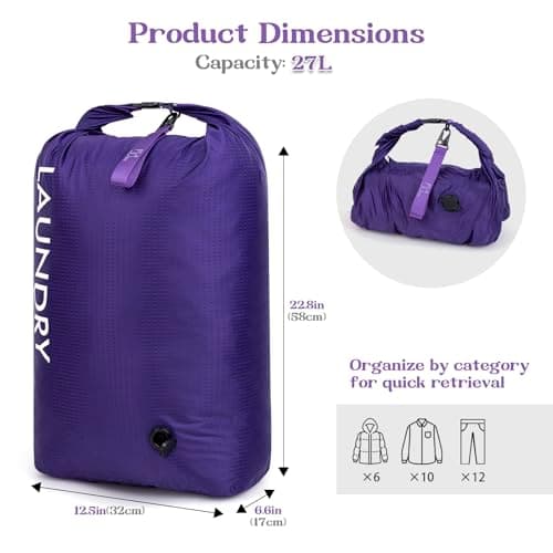 CANBOX Travel Laundry Bag, Vacuum Compression Dirty Clothes Travel Bag — view 2