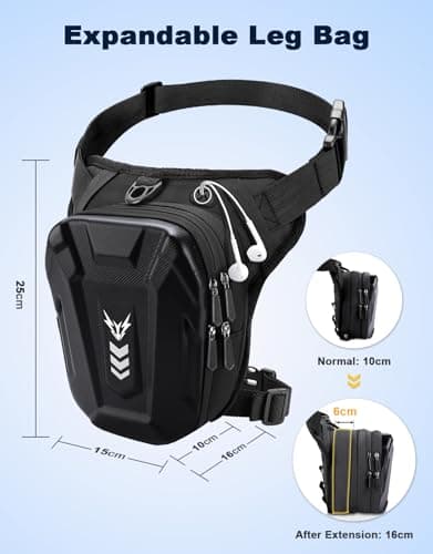 Rolgno Drop Leg Bag, [Expandable Storage] Motorcycle Leg Bag — view 4