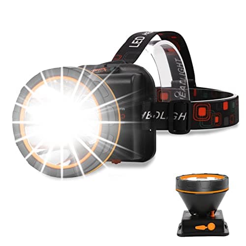 PARAROSE Head Torches Upgrade, 90000 High Lumen Head Torch Rechargeable Super Bright Headtouch, Waterproof USB LED Head Tourch, 2 Modes Headlamp for Outdoor Camping Fishing Hunting Running Biking