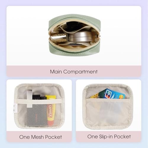 Small Makeup Bag for Handbag Vegan Leather Mini Makeup Pouch for Women — view 2