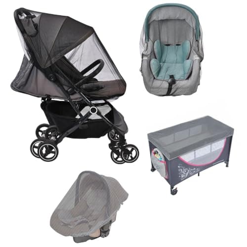 Vicloon Universal Baby Mosquito Net for Cot, Portable Pram Fly Insect Bug Net, Machine Washable Mesh Insect Protection Cover for Pushchair, Pram, Buggy and Carrycot (Black)