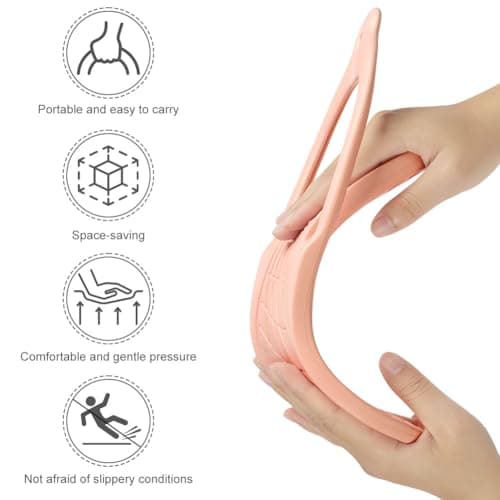 Aomig Foldable Flip Flops Womens Lightweight Travel Thong Slippers Portable Folding Slides Sandal Non Slip Thong Sandals Yoga Open Toes Slippers Quick Drying Shower Shoes Flip Flops(Pink-8.5-9.5 UK) — view 4