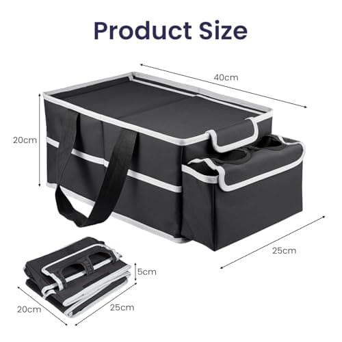 Youyijia Back Seat Organizer Foldable Car Organizer Front and Rear Seat Organizer with Dividers Cup Holders and Lids Suitable for Front Seat/Back Seat/Trunk Car Accessories Interior — view 2