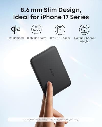 Anker Nano Magnetic Ultra Slim Power Bank Qi2 15W Wireless Portable Charger — view 3