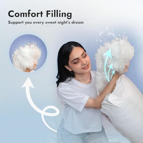 Adam Home Breathable Pillows 8 Pack Hotel Quality | Bouncy Support Side Sleeper Pillow for Neck, Back & Shoulder Pain Relief & Anti dust mite, Standard Size Bed Pillows — view 5