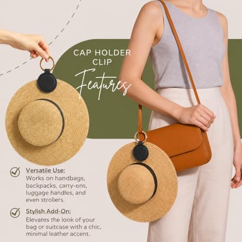 GALAXY BEAUTY Magnetic Hat Clip for Bag Travel (Black) — view 4