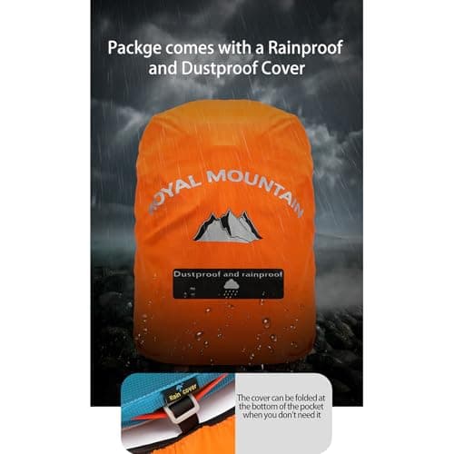 Lightweight Hiking Backpack, 30L Women/Men Waterproof Travel Rucksack Bag with Rain Cover, Outdoor Small Foldable Daypack for Student, Fit for 15.6 inch Laptop (Lake Blue, 30L) — view 6