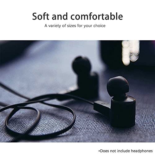 Ear Plugs 9 Pairs (18 Pieces), Silicone Ear Pads for Earbuds, Universal Ear Plugs Compatible with Most Earbuds (Black, Large) — view 5