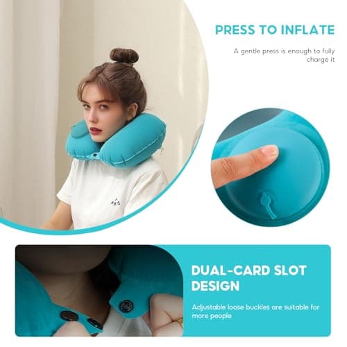 Wrbugukeji Inflatable Neck Pillow, 1 Set Inflatable Neck Pillow for Travel — view 4