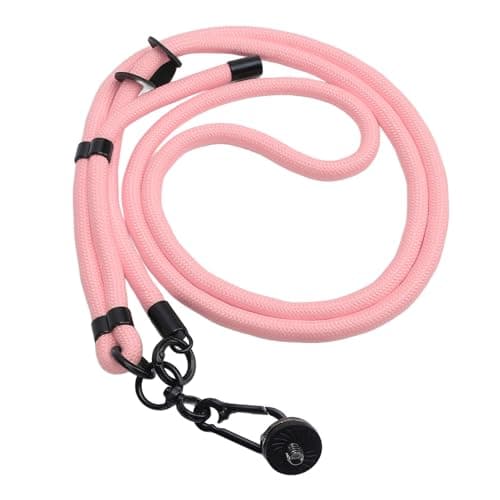 LIYJTK Action Camera Lanyard Adjustable Quick Release Anti Lost Rope for Pocket 3, Action 5, ONE X4 Adjustable Strap (Pink) — view 2