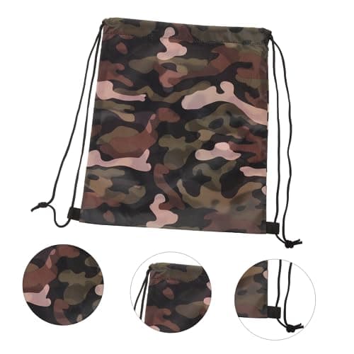 WOONEKY Camo Drawstring Backpack 2pcs Set, Gym Drawstring Shoulder Bags with Pouch, Lightweight Sports Sack for Men Women, Unisex Travel Storage Bags for Outdoor Fitness Use — view 2