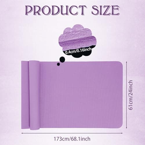 LEIFIDE 10 Pack Yoga Mat Bulk 68'' x 24'' x 4mm Thick Yoga Mat, Purple — view 2