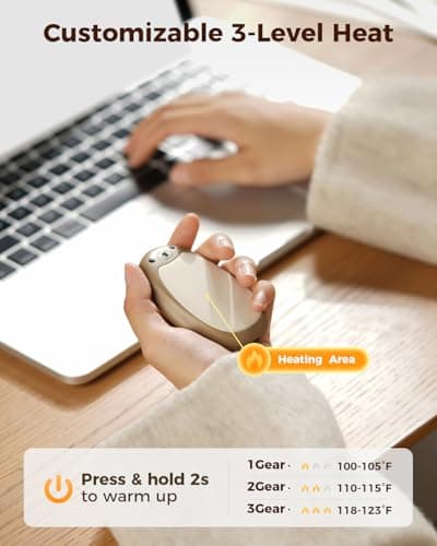 Bearwind Rechargeable Hand Warmers 2-Pack Magnetic Ultra-Thin Design, Brown — view 2