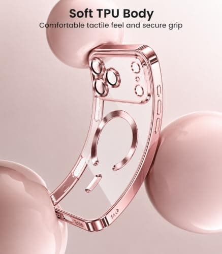 For iPhone 18/17 Pro Max Case Clear Compatible with MagSafe Rose Gold — view 3