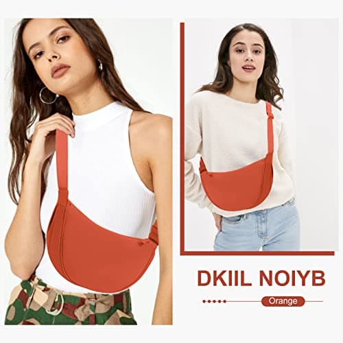 DKIIL NOIYB Women's Nylon Crescent Bag - Hobos Crossbody Shoulder Bag with Adjustable Strap - Solid Color Chest Fanny Pack — view 6