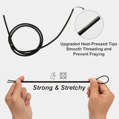 Puzeam 2 Pairs Elastic No Tie Shoe Laces for ON Cloud Trainers 5 & 6 No Tie Shoelaces for adults 3mm Round Stretchy Bungee Replacements Running & Training(Gray Blue, 24 Inches) — view 5