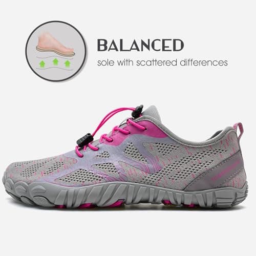 Barefoot Shoes Men Women Water Shoes Wide Lightweight Walking Shoes(A Rose,5.5UK) — view 4